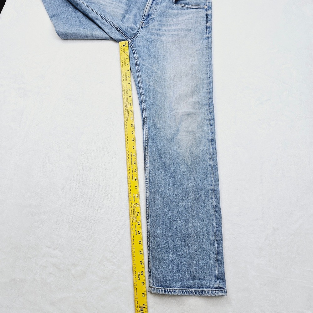 Everlane Selvedge Straight Fit Jeans Mens 32W 32L Blue Organic Cotton Stretch - Picture 8 of 13
